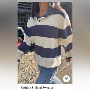 Brandy Melville Striped Polo Sweater. OS. NWT.